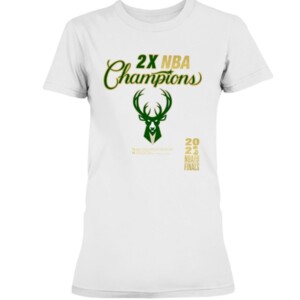 2021 Finals Champions T-Shirt 2X NBA Champions Milwaukee Bucks Locker Room 2021 NBA Finals Champions