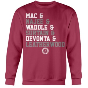 ALABAMA CRIMSON TIDE - CLASS OF 21 - MAC & NAJEE & WADDLE & SURTAIN & DEVONTA & LEATHERWOOD SHIRT