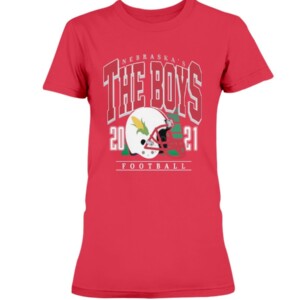 THE BOYS NB HELMET RED SHIRT Nebraska Cornhuskers