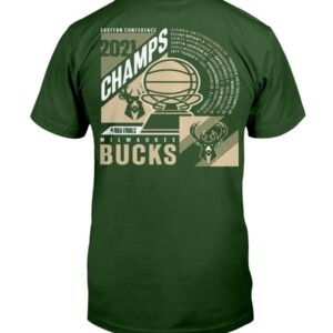 Bucks 2021 Eastern Conference Champions Team Roster T-Shirt Milwaukee Bucks  2021  Eastern Conference Champions Team Roster