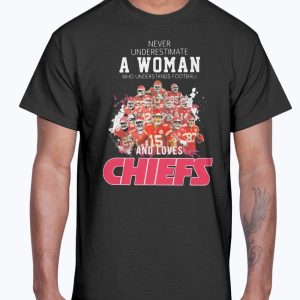 Never underestimate a woman football loves Patrick Mahomes Kansas City  Chiefs shirt