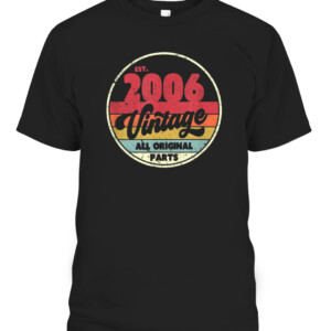 2006 Vintage Shirt, Birthday Gift Tee. Retro Style T Shirt CABT black front.jpg