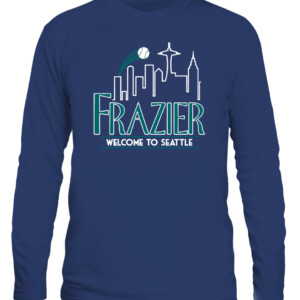 WELCOME TO SEATTLE SHIRT ADAM FRAZIER Seattle Mariners CALS navy front.jpg