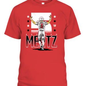 Mertz Touchdown Shirt Graham Mertz Wisconsin Badgers CAPT red front.jpg