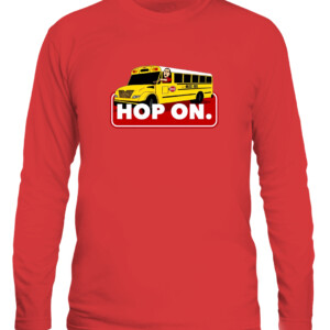 Arkansas HOP ON SHIRT Arkansas Razorbacks Muss Bus Eric Musselman CALS red front.jpg