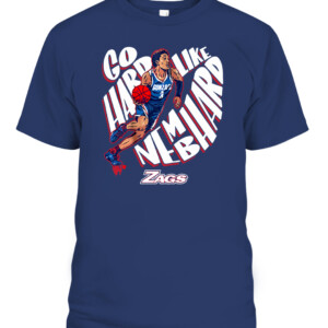 GO HARD LIKE NEMBHARD SHIRT Gonzaga Bulldogs ZAGS CAPT navy front.jpg