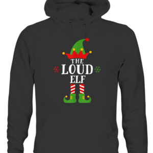 Loud Elf Funny Matching Family Group Christmas Pajama T Shirt CAUH black front.jpg