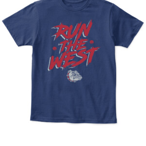 RUN THE WEST SHIRT Gonzaga Bulldogs APKT navy front.jpg