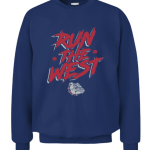 RUN THE WEST SHIRT Gonzaga Bulldogs CACS navy front.jpg