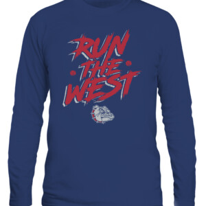 RUN THE WEST SHIRT Gonzaga Bulldogs CALS navy front.jpg