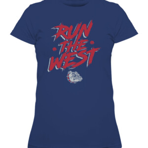 RUN THE WEST SHIRT Gonzaga Bulldogs CAWTS navy front.jpg
