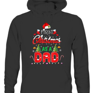 First Christmas As a Mom Shirt Santa Hat Ugly Xmas 2021 T Shirt Merry Christmas Shirts For Family Santa Gift CAUH black front.jpg