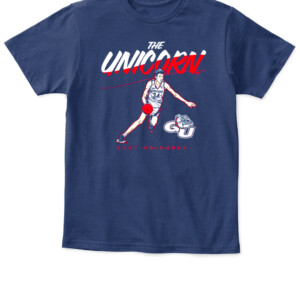 CHET HOLMGREN THE UNICORN SHIRT Chet Holmgren Gonzaga Bulldogs APKT navy front.jpg