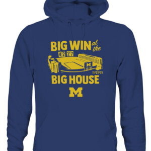 BIG WIN AT THE BIG HOUSE SHIRT Michigan Wolverines CAUH navy front.jpg