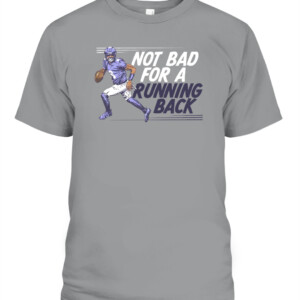 NOT BAD FOR A RUNNING BACK T SHIRT LAMAR JACKSON Baltimore Ravens CAPT sport grey front.jpg