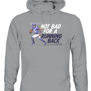NOT BAD FOR A RUNNING BACK T SHIRT LAMAR JACKSON Baltimore Ravens CAUH sport grey front.jpg