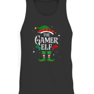Gamer Elf Matching Family Group Christmas Party Pajama T Shirt CATT black front.jpg