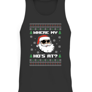 Naughty Ugly Christmas Sweater Funny Adult Where's My Hos At Long Sleeve T Shirt Funny Christmas Pajamas For Family CATT black front.jpg