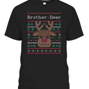 Brother Deer Family Matching Ugly Sweater T Shirt CABT black front.jpg