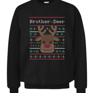 Brother Deer Family Matching Ugly Sweater T Shirt CACS black front.jpg