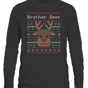 Brother Deer Family Matching Ugly Sweater T Shirt CALS black front.jpg