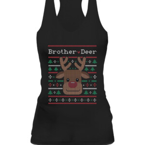Brother Deer Family Matching Ugly Sweater T Shirt CAWT black front.jpg