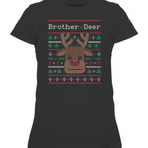 Brother Deer Family Matching Ugly Sweater T Shirt CAWTS black front.jpg
