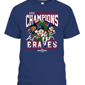 Atlanta Braves 2021 World Series Champions Franchise Guys T Shirt CAPT navy front.jpg