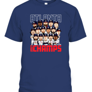 Atlanta Braves 2021 World Series Champions Roster T Shirt CABT navy front.jpg