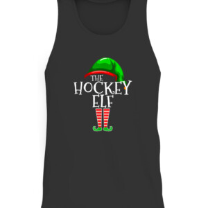 The Hockey Elf Group Matching Family Christmas Gifts Holiday T Shirt CATT black front.jpg