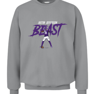 JUSTIN JEFFERSON BEAST SHIRT Minnesota Vikings JUSTIN JEFFERSON CACS sport grey front.jpg
