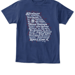 Atlanta 2021 Champs Rosters T Shirt Atlanta Braves 2021 World Series Champions APKT navy front.jpg