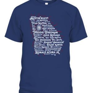 Atlanta 2021 Champs Rosters T Shirt Atlanta Braves 2021 World Series Champions CAPT navy front.jpg
