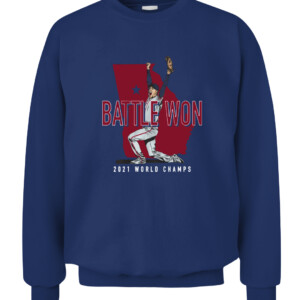 BATTLE WON SHIRT FREDDIE FREEMAN Atlanta Braves 2021 World Series Champions CACS navy front.jpg