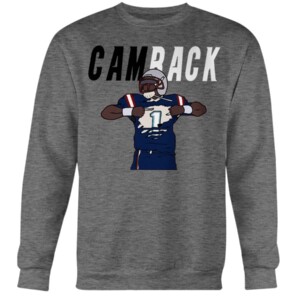 CAM BACK TSHIRT CAM NEWTON CAROLINA PANTHERS Crewneck
