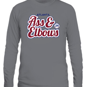 ASS AND ELBOWS SHIRT Atlanta Braves 2021 World Series Champions CALS graphite heather front.jpg