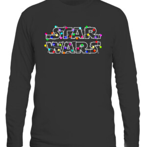 Star Wars Christmas Lights Logo T Shirt CALS black front.jpg