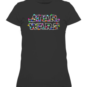 Star Wars Christmas Lights Logo T Shirt CAWTS black front.jpg