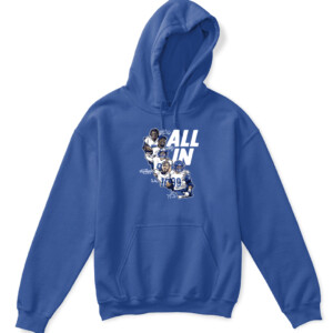 ALL IN SHIRT Von Miller Aaron Donald Matthew Stafford Cooper Kupp and Jalen Ramsey Los Angeles Rams APKH royal front.jpg