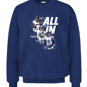 ALL IN SHIRT Von Miller Aaron Donald Matthew Stafford Cooper Kupp and Jalen Ramsey Los Angeles Rams CACS navy front.jpg