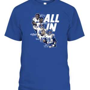 ALL IN SHIRT Von Miller Aaron Donald Matthew Stafford Cooper Kupp and Jalen Ramsey Los Angeles Rams CAPT royal front.jpg
