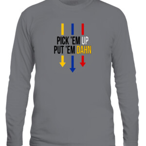 PICK EM UP PUT EM DAHN SHIRT Pittsburgh Steelers CALS graphite heather front.jpg