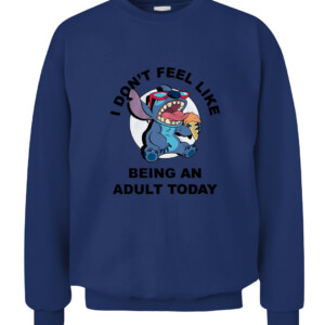 Disney Lilo and Stitch Don't Feel Like Being an Adult Tee Funny Humor Disneyland Graphic Adult T Shirt CACS navy front.jpg