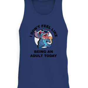 Disney Lilo and Stitch Don't Feel Like Being an Adult Tee Funny Humor Disneyland Graphic Adult T Shirt CATT navy front.jpg