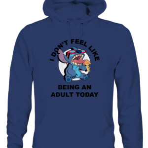 Disney Lilo and Stitch Don't Feel Like Being an Adult Tee Funny Humor Disneyland Graphic Adult T Shirt CAUH navy front.jpg