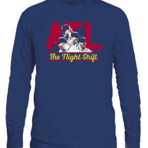 ALT THE NIGHT SHIFT SHIRT Atlanta Braves 2021 World Series Champions Tyler Matzek, A.J. Minter, Luke Jackson and Will Smith CALS navy front.jpg