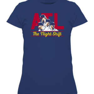 ALT THE NIGHT SHIFT SHIRT Atlanta Braves 2021 World Series Champions Tyler Matzek, A.J. Minter, Luke Jackson and Will Smith CAWTS navy front.jpg