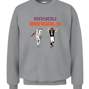 BAYOU B SHIRT BAYOU BENGALS Ja'Marr Chase Joe Burrow Cincinnati Bengals CACS sport grey front.jpg