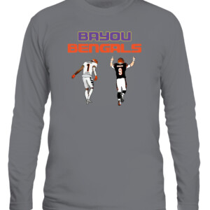 BAYOU B SHIRT BAYOU BENGALS Ja'Marr Chase Joe Burrow Cincinnati Bengals CALS graphite heather front.jpg
