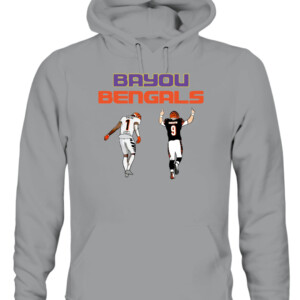 BAYOU B SHIRT BAYOU BENGALS Ja'Marr Chase Joe Burrow Cincinnati Bengals CAUH sport grey front.jpg